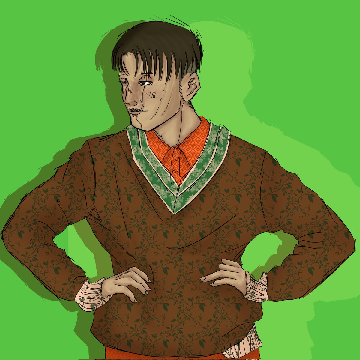 ythooof's tweet photo. I like drawing levi in weird outfits hes my pookie https://t.co/N3agfsbI9d