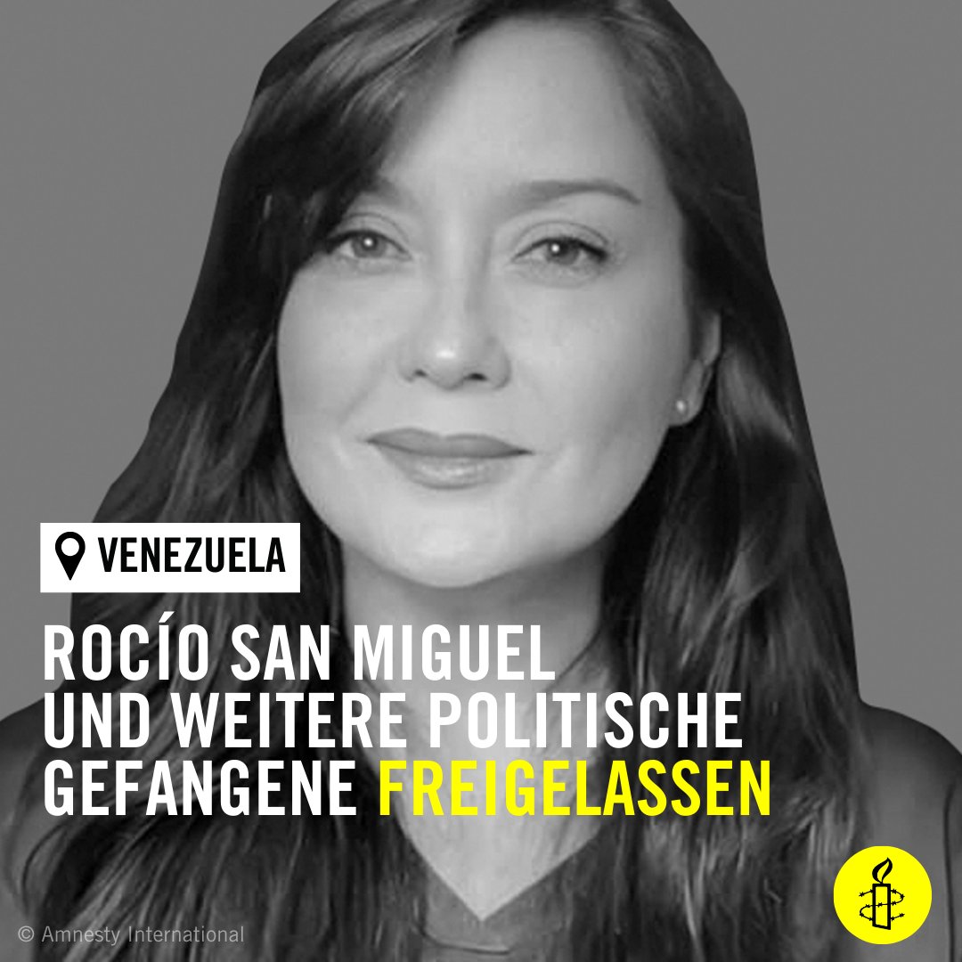 #Venezuela: Hunderte weitere politische Gefangene verbleiben in willkürlicher Haft

Alle politisch Inhaftierten müssen unverzüglich freigelassen und der "Drehtüreffekt" beendet werden.

amnesty-chile-venezuela.de

#FreeThemAll #FreePoliticalPrisoners #QueSeanTodos