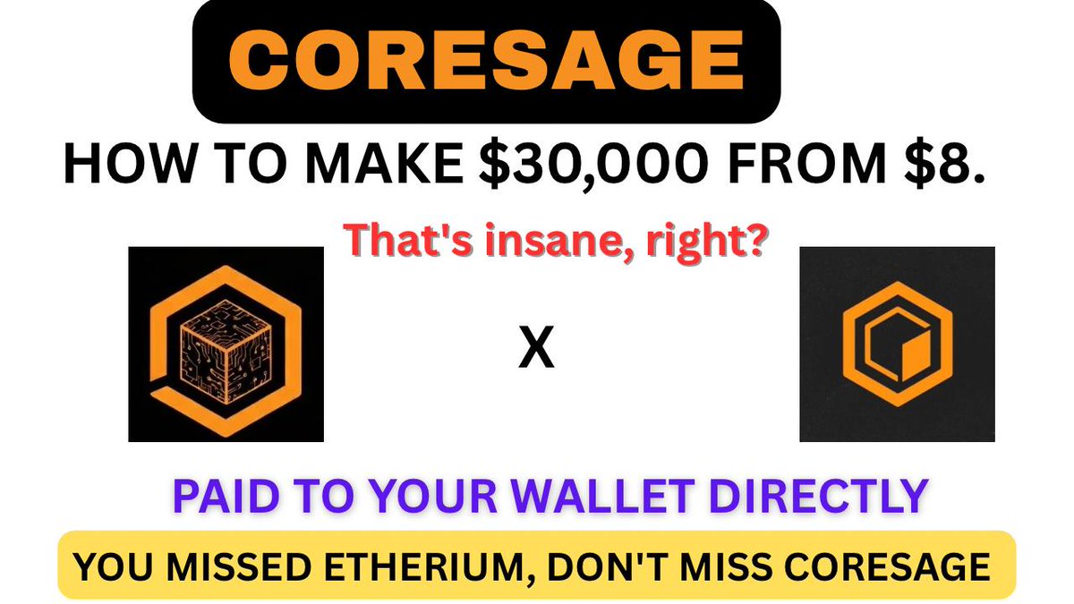 CORESAGE ‼️
HOW TO MAKE $30,000 FROM $8. 

Copy the registration link below, paste on your web3 wallet browser where you deposited CORE. Connect wallet, then click on Register with 60 CORE. Approve the transaction to access the dashboard 

coresage.site/signup/40