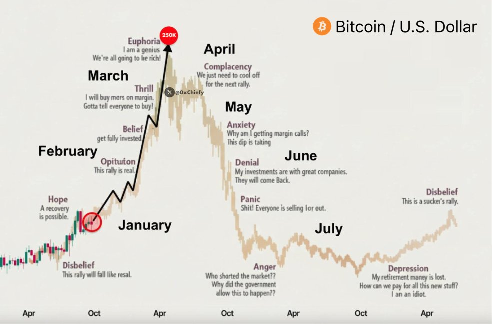 Bull Run 2026 Pattern:

January – Accumulation
February – Bitcoin Rally
March – Altseason
April – Bitcoin 250K
May – Bull Trap
June – Mass Liquidations
July – Bear Market

Bookmark this and check back in 6 months 🔖