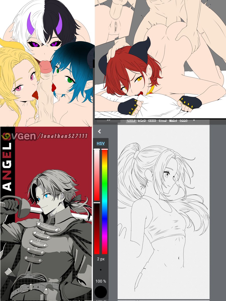 Dibujos que vengo haciendo y ya elegí a las 3 OCs que profanare a finales de mes