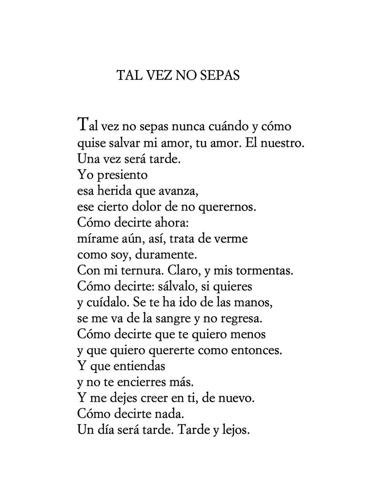 «Quise salvar mi amor, tú amor».
—Julia Prilutzky.