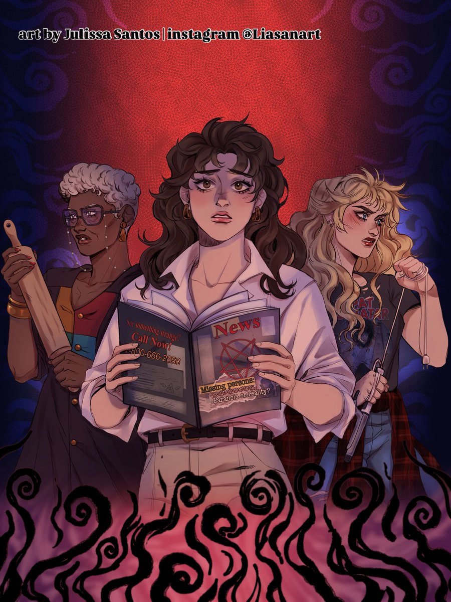 CJVickWrites's tweet image. Taking a moment to share my epic 80s-coded character art by the amazing Julissa Santos | instagram @Liasanart - she absolutely nailed my three, misfit leading ladies… even down to their weapons of choice. 😂💕😈💋💄🛼💅 #writingcommunity #characterart #writersofinstagram…