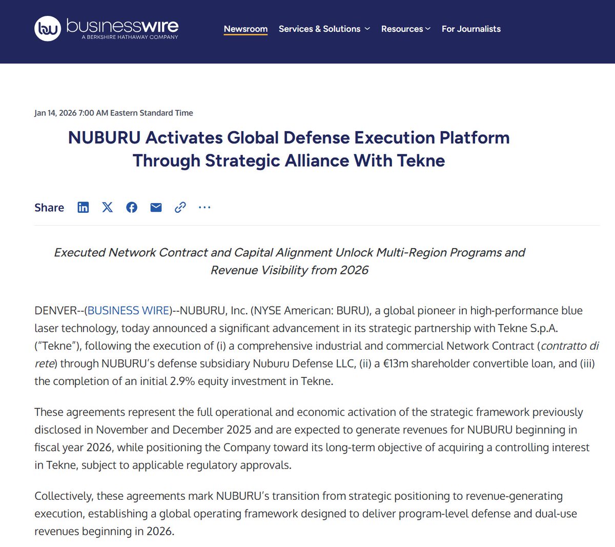 CrusaderStocks's tweet image. $BURU .1897 +6.887% Executed Network Contract and Capital Alignment Unlock Multi-Region Programs and Revenue Visibility from 2026 businesswire.com/news/home/2026… @nuburulasers