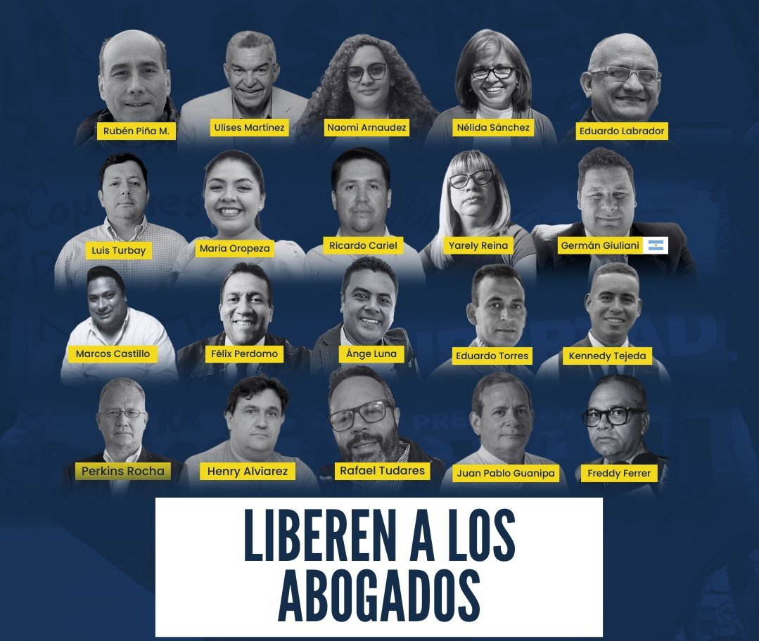 Desde el Colegio de Abogados del Estado Lara, Exigimos la liberación inmediata de todos los Abogados detenidos por razones políticas y el respeto pleno a sus derechos humanos y al Estado de derecho.

Defender la justicia no es un delito. Criminalizarla sí lo es.