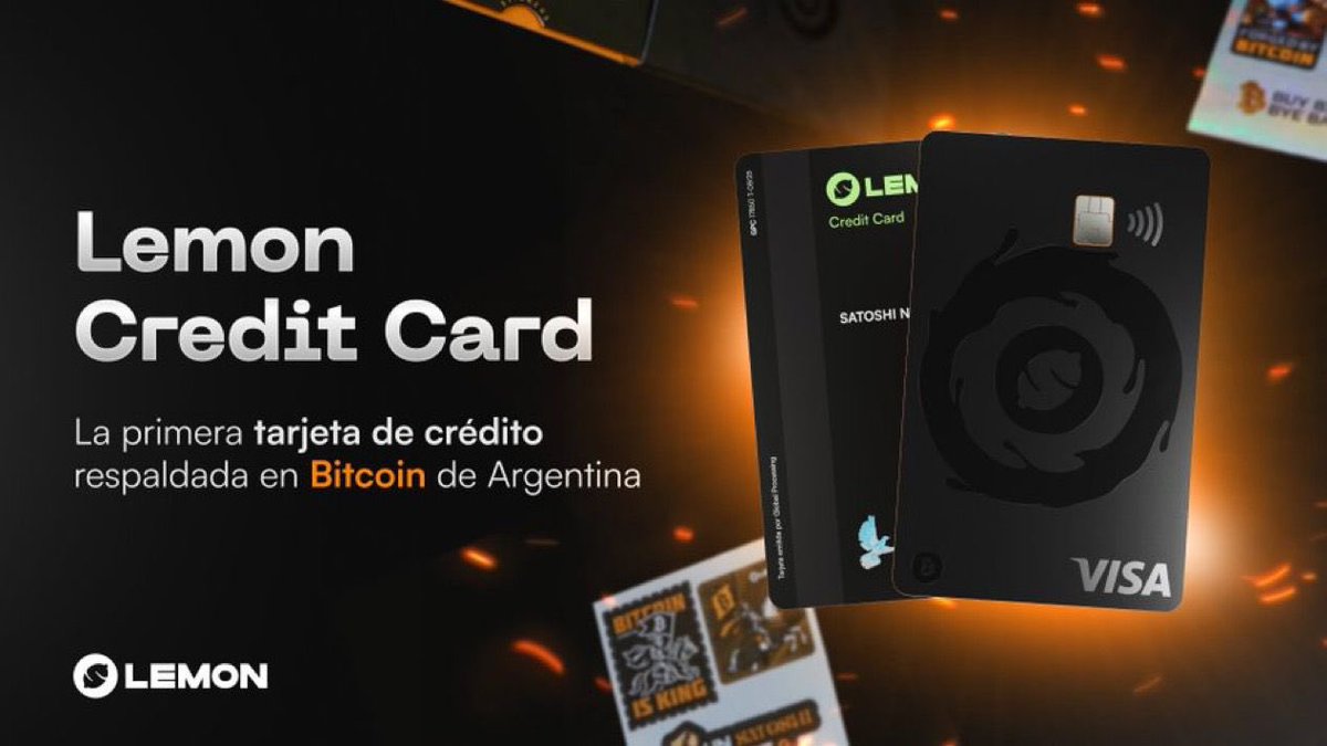 Llegó la tarjeta de crédito de Lemon con respaldo en Bitcoin 💳🧡 ​🚀 Sin  bancos, sin historial y sin burocracia. 📉 Comprá crypto sin comisiones. 💰  Hacé rendir tus pesos sin gastar