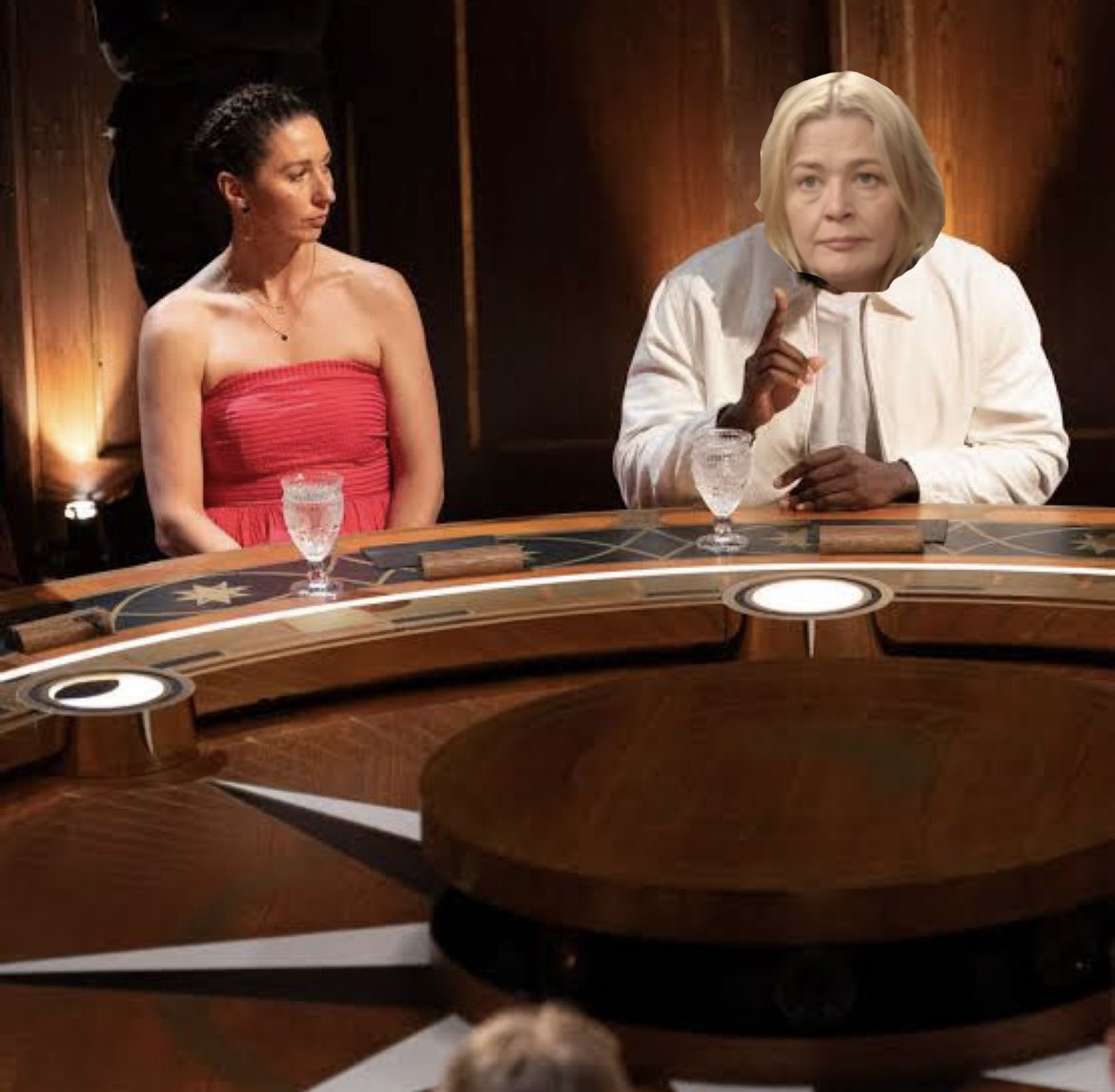 Cablebow's tweet image. Rachel, your only chance, this can only go one way surely: ‘Harriet, was Hugo that dramatic in the turret?’ #TheTraitorsUk #thetraitors