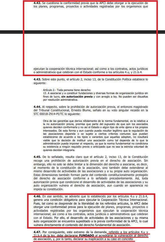Jjquispe01's tweet photo. #Urgente El @Poder_Judicial_ ha resuelto la Acción de Amparo presentada por #IDL contra la Ley APCI (promovida por los sectores de ultraderecha del @congresoperu con el fin de limitar la defensa en favor de los derechos humanos). El día de ayer, se nos ha notificado la sentencia de primera instancia emitida por una jueza del Sexto Juzgado Constitucional de Lima que:

1.-Declara inaplicable las vulneraciones al derecho de defensa en los procesos penales civiles y administrativos que realice el IDL contra el Estado a nivel nacional e internacional. 
2.-Asimismo, no es necesaria la aprobación previa del APCI  para la implementación y ejecución de los proyectos de las ONGs

Finalmente, la defensa legal de personas vulnerables seguirá patrocinada por nuestra institución y seguiremos trabajando para que así sea.
#Justicia
#BastaDeMentiras