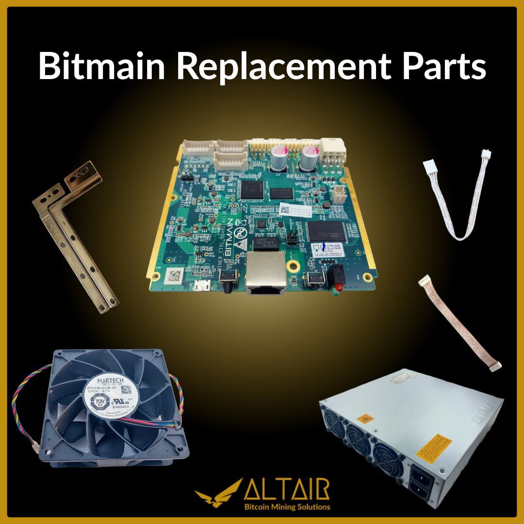 Downtime costs sats. Need parts fast? We stock authentic Bitmain Antminer  replacement parts so you can get back to hashing. Fans PSUs cables and more  ready to ship fast from St. Louis,