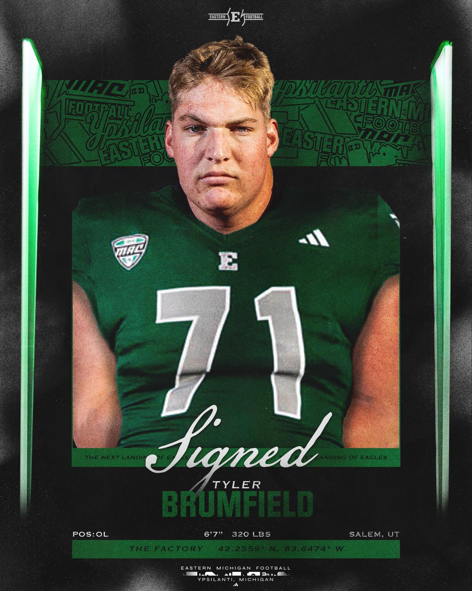 EMUFB's tweet image. Tyler Brumfield is coming to The Factory!

#EMUEagles ⛓️ #ETOUGH