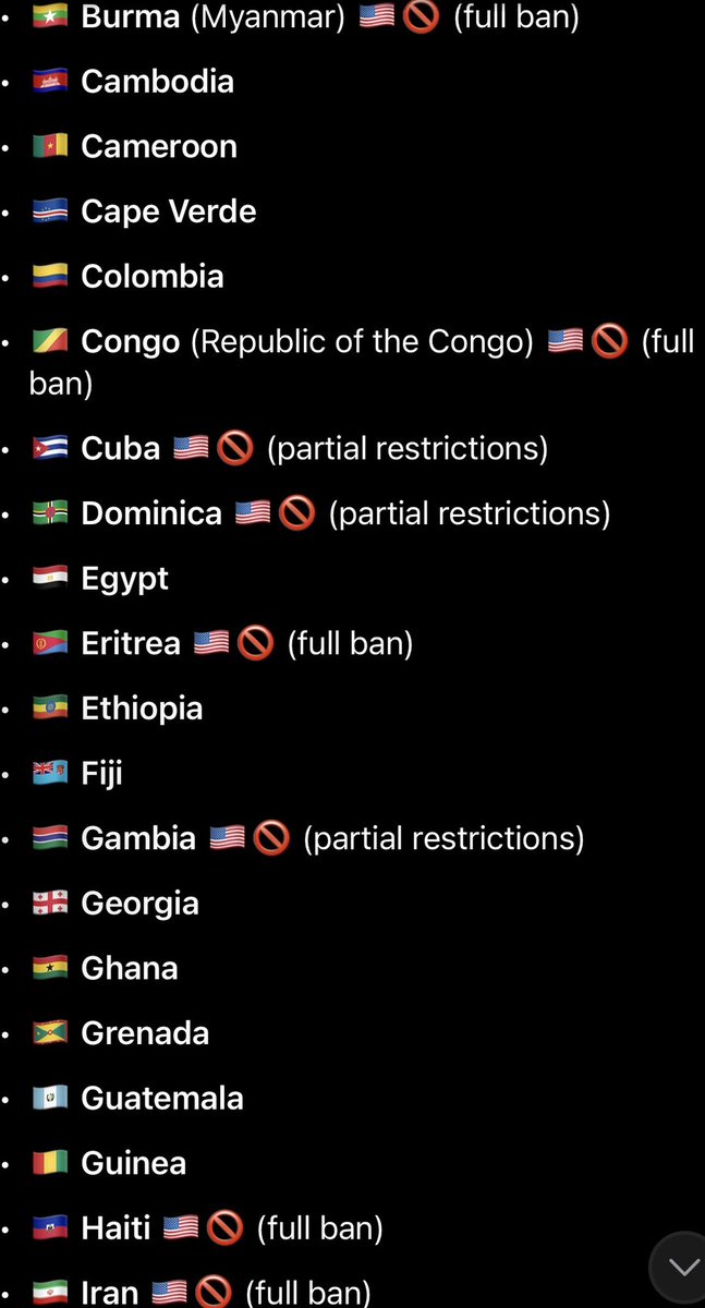 jesseyjay94's tweet photo. The 75 countries who have partial of full visa bans as of today: 

🇾🇪 Yemen is also apart of the visa ban list. https://t.co/iplBF42Cha