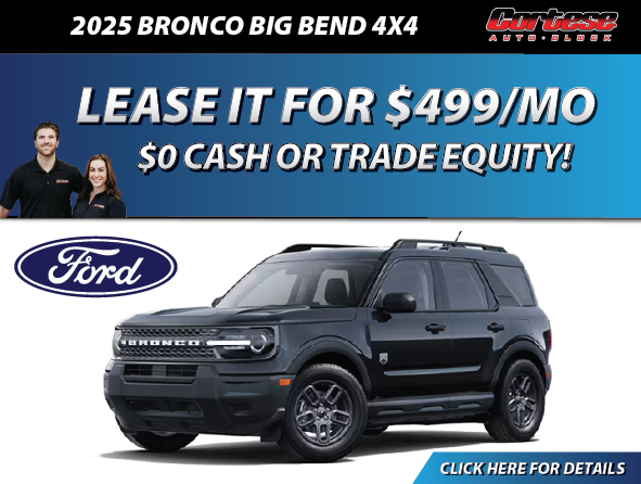 CorteseAuto's tweet photo. 🔥 2025 Bronco Big Bend 4x4 🔥
Lease it for $499/mo January 2026 Specials
 $0 cash or trade equity down
Built for winter. Ready for adventure.
#FordBronco #BroncoNation #LeaseDeal #CarDeals #4x4 #NewYearDeals
https://t.co/ZtvhVcYwX1 https://t.co/SfJHr4WZWg