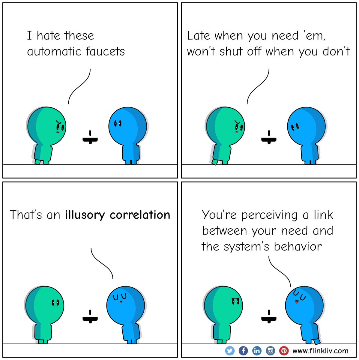 The negative side of an illusory correlation is systematic misjudgment:
- Faulty decisions
- Unnecessary frustration or anger 
- Reinforced false beliefs
- Poor learning 
Read more: flinkliv.com 
#cognitivebias #psychology #A11Y #accessibility #illusorycorrelation