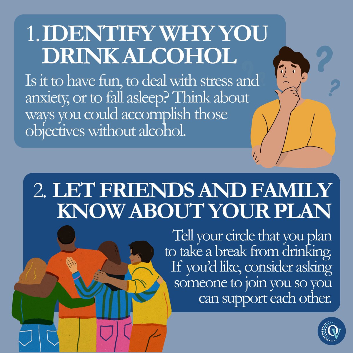 OneVoiceHC's tweet image. It's #WellnessWednesday! 💙 Even if you didn't decide to partake in Dry January, but it's never too late to consider a break from drinking. 🍸 Check out these six tips to get you started! ❗ 
#onevoice #togetherwethrive
#dryjanuary #alcoholfree #sobercurious