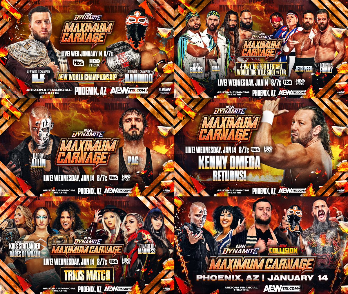 AEWFrance1's tweet photo. C'est MERCREDI !!!
▶️ Savez vous ce que cela veut dire ?
▪️C'est #AEWDynamite 🔵🟣 Maximum Carnage !!
Diffusion en 🇫🇷 sur @AEW_WTVNext, le 20 Janvier décembre à 21h45 !! #AEW
▪️Rediffusion aussi sur le #AEWPlus sur @Triller_TV !
🔸 Que pensez-vous de la carte ?! https://t.co/zuEoL4q4Cj