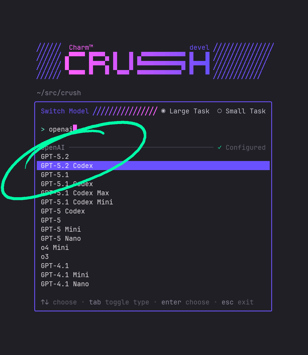 Crush model picker