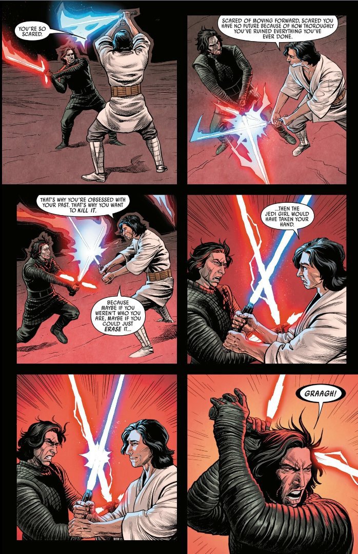 sw_holocron's tweet image. Kylo Ren and Ben Solo face off in Legacy of Vader