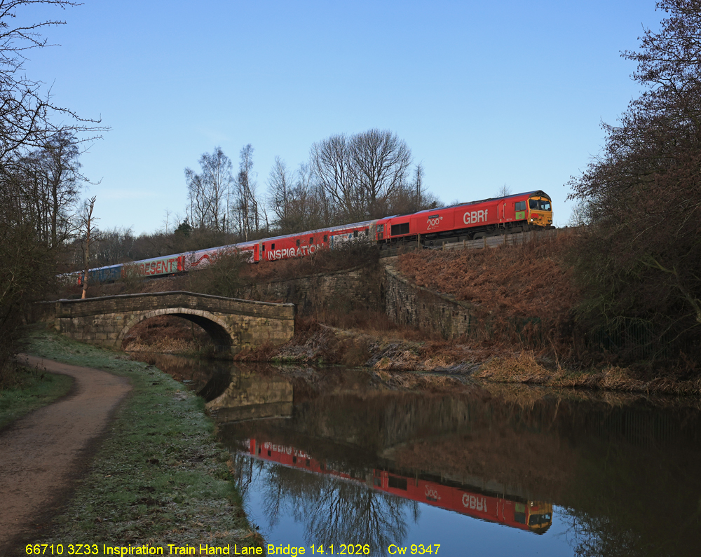 ColinWareing1's tweet image. Evening all, my take on this mornings move of the Inspiration Train from Southport to Crewe passes Hand Lane Bridge near Appley Bridge over the Leeds and Liverpool canal. @BrianNe08342467 @CanonUKandIE  @TheRailHub @railexpress @PaulMBigland #66710 #InspirationTrain @towpathtalk