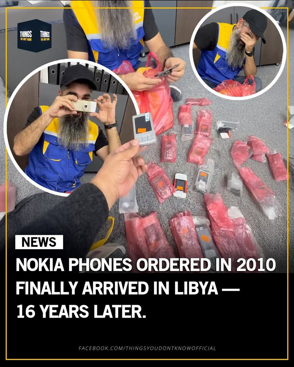 Time travel, but make it logistics

A shipment of #Nokia phones ordered back in 2010 has finally arrived in Libya 16 years late.

The delivery was delayed for more than a decade due to the 2011 civil war, which froze transport, customs, and supply chains across the country.