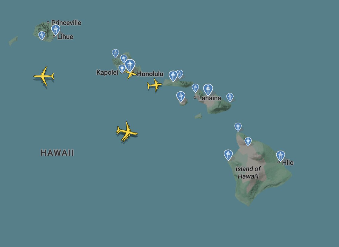 amitlev's tweet image. הסתכלתי עכשיו בFlight Radar - יש 3 מטוסי תדלוק ליד חופי הוואי, שניים מהם באיזשהו תמרון צמוד והשלישי אכן טס מערבה, ומן הסתם אי אפשר לדעת לאן. אז אני לא בטוח כמה הדיווח הזה אמין.