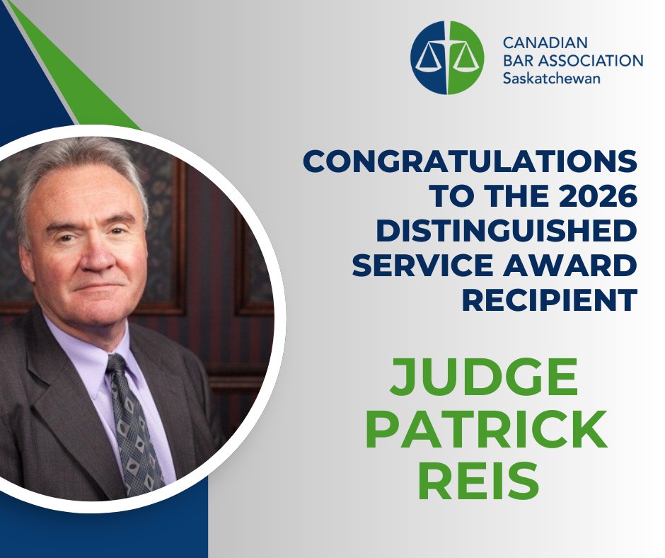 We proudly announce Judge Patrick Reis as the 2026 Distinguished Service Award recipient. Join us at the Mid-Winter Conference on Thursday, January 29th for the Distinguished Service Award Lunch!

Full event details and registration here: bit.ly/4a44W1z
