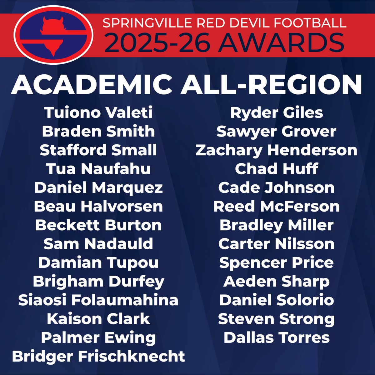 Springville Red Devil Football tweet media