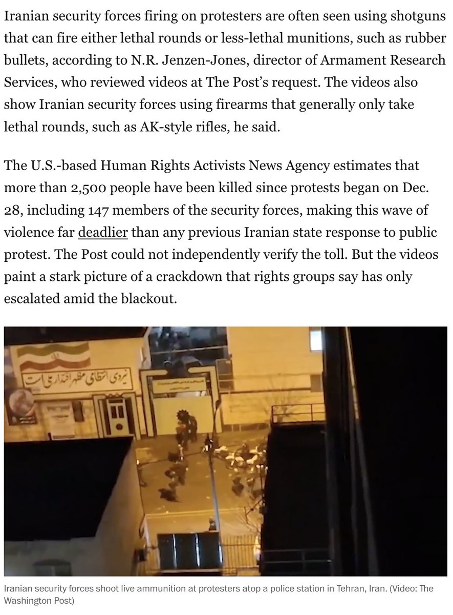 Videos from Iran show a lethal crackdown across the country -- with <a href="/imogen_piper/">Imogen Piper</a> <a href="/mmkelly22/">meg kelly</a> <a href="/sgreports/">susannah george</a> <a href="/yjtorbati/">Yeganeh Torbati</a> 
wapo.st/49meFiX