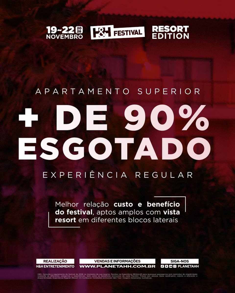 ATENÇÃO! Apartamento SUPERIOR da Experiência Regular está com mais de 90% esgotado! Melhor relação custo e benefício do festival.💜

Entre em contato com nosso atendimento e garanta agora mesmo sua reserva! wa.me/5511921015843