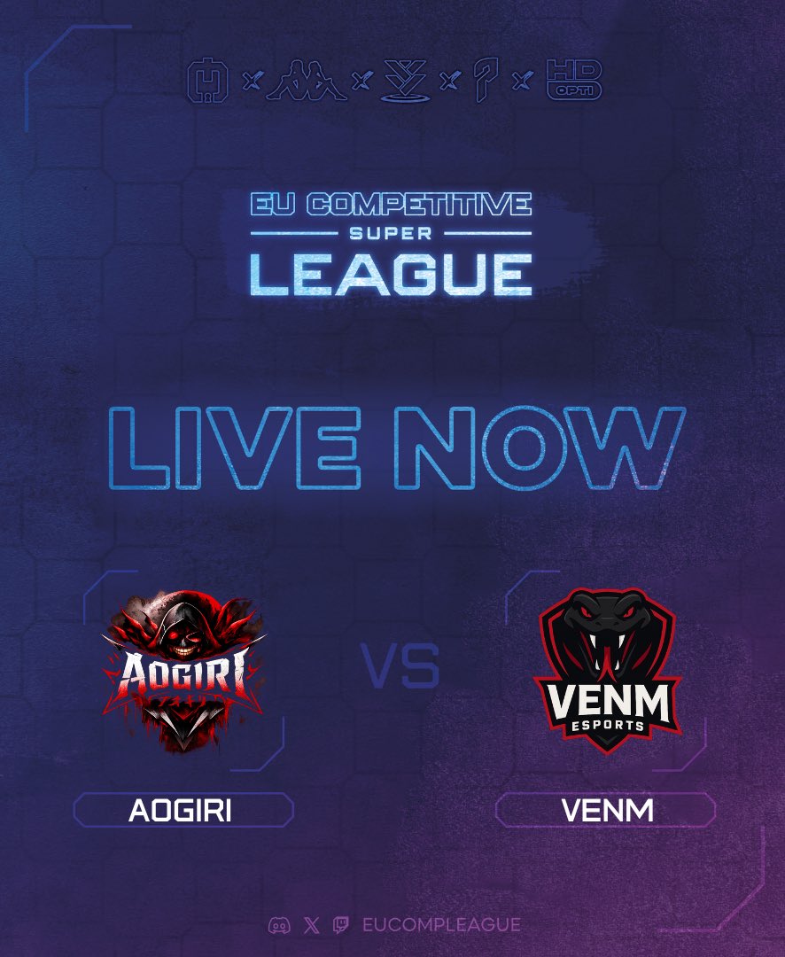 Super League 🌐

Aogiri vs <a href="/VENMESPORT/">VENM E-SPORTS</a> 

🕰️ 9PM
📺 twitch.tv/eucompleague
🎙️ <a href="/AbzTheAnalyst/">Abz The Analyst</a> 

Aogiri make their debut tonight, Venm looking their first win in group A ✅