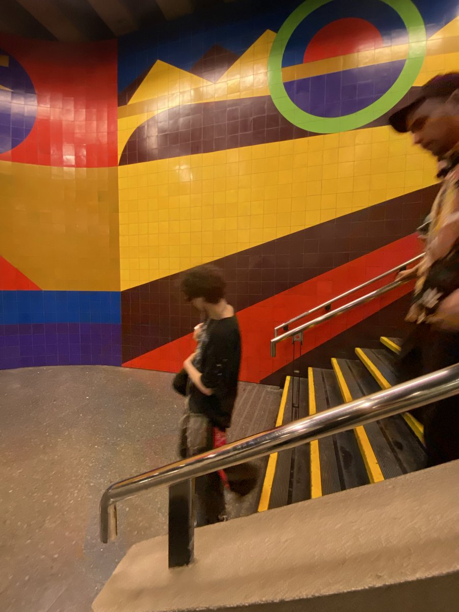MarceloSandow's tweet photo. @patrimonio_cl 

“Quiero denunciar la trágica destrucción que está ocurriendo en la estación de metro Los Leones. En este lugar se conservaban unos valiosos murales en mosaico de la destacada artista chilena Matilde Pérez (1916-2014), pionera fundamental del arte cinético https://t.co/rNb9z30Crg