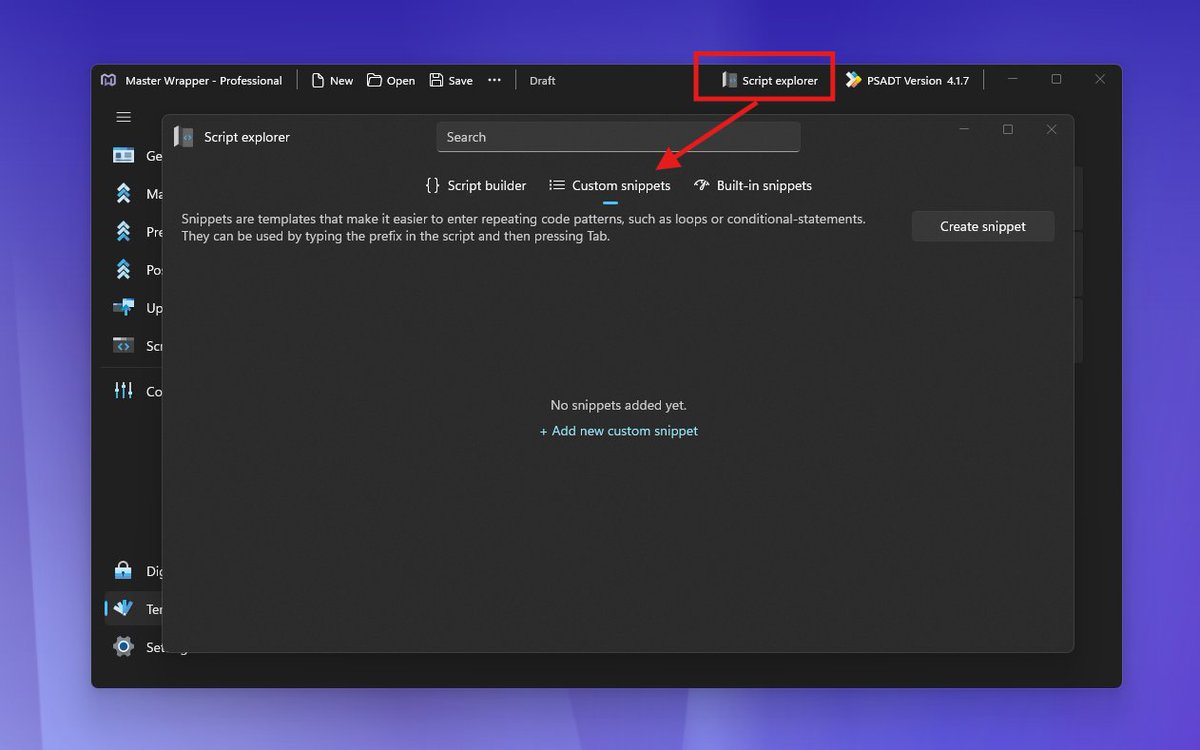 MasterPackager's tweet photo. To package faster with reduced risk, standardize your packages and processes as a team.

- Use PSADT
- Create a PSADT template located in a shared location
- Save custom scripts as snippets so everyone in the team uses/improves the same script for the same problem https://t.co/kHVwFrPdym