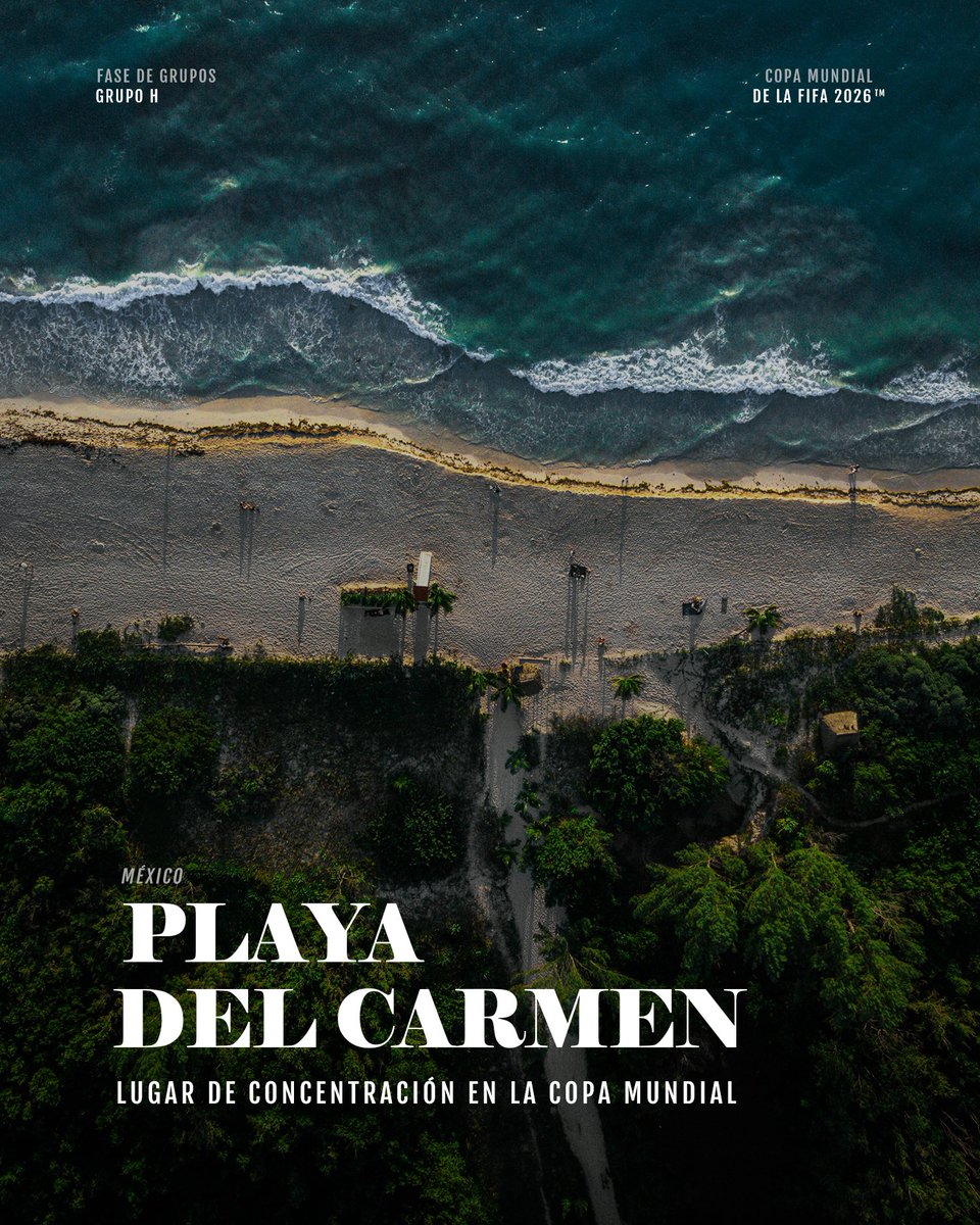 Uruguay's tweet image. FIFA confirmó nuestra base operativa en la Copa Mundial: Playa del Carmen 🇲🇽