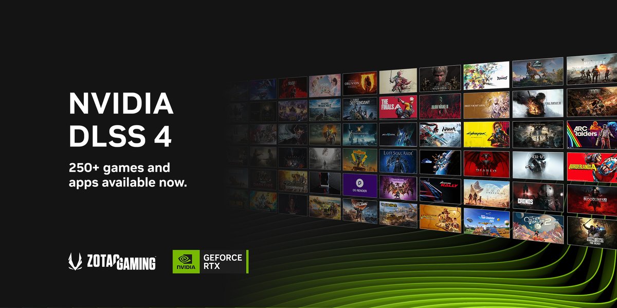 DLSS 4.0 ahora mejora el rendimiento en más de 250 juegos.