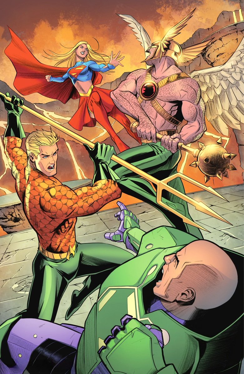 Aquaman vs Luthor! Hawkman vs Supergirl! DC K.O. splash from AQUAMAN #13 out now!