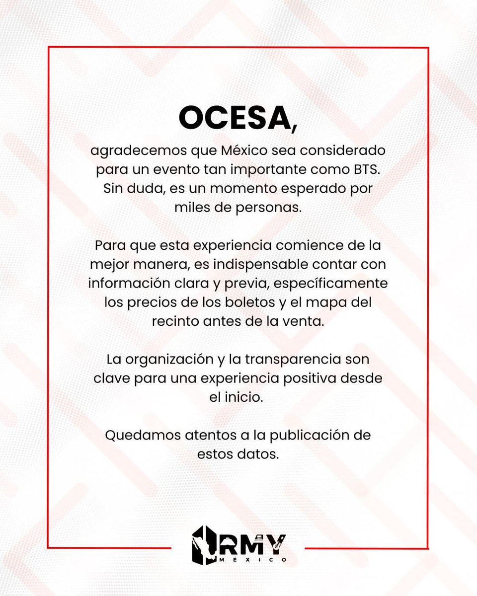 DulceArmy4ever's tweet photo. La Ley Federal de Protección al consumidor y la PROFECO garantiza el derecho a información veraz y clara sobre precios y prohíbe prácticas abusivas o engañosas(Art. 7, 7 Bis, 10 y 32).
@ocesa_kpop @Ticketmaster_Me
#OcesaArmyQuierePreciosyMapa 
#preciosclaros #btsworldtour2026 https://t.co/LUXP4dEmBS
