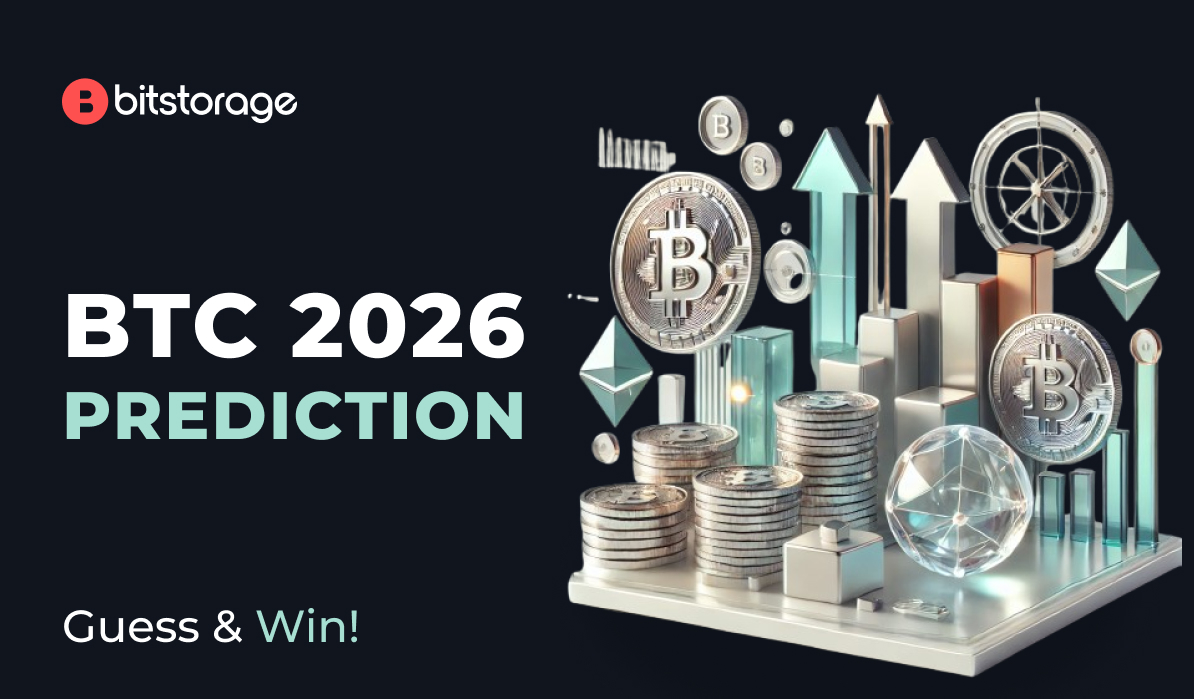 🎯 Bitstorage Comment Challenge – Crypto Predictions 2026 💬 Comment your  BTC price prediction for the end of 2026. 🏆 3 winners with the closest predictions  win USDT prizes in one week.