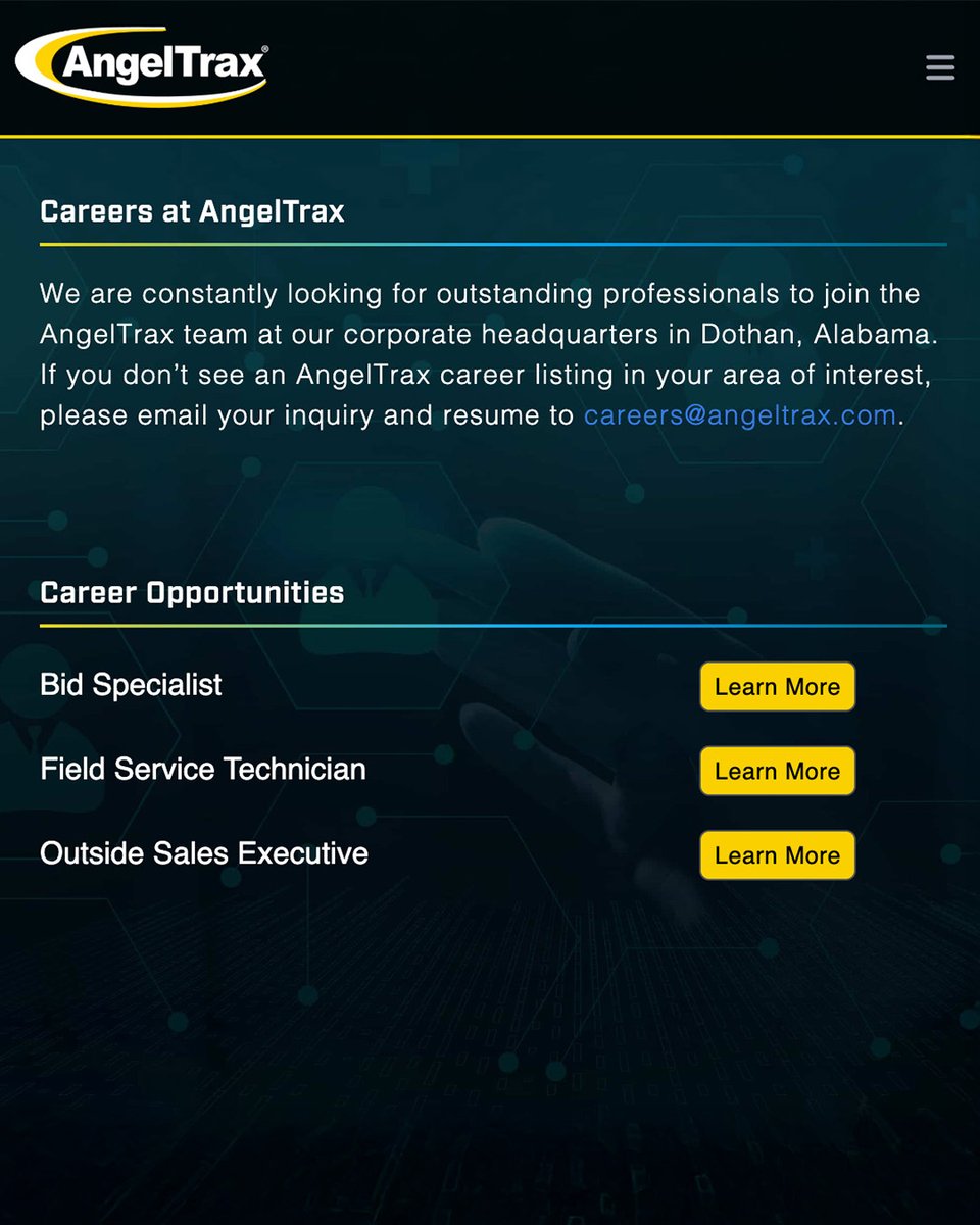 AngelTrax's tweet photo. Join our team! We are hiring for the following positions:

- Bid Specialist
- Field Service Technician
- Outside Sales Executive https://t.co/J6NFnSTKFS