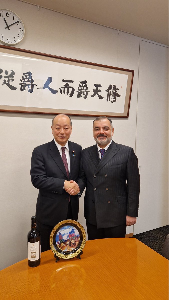 FaridTalibovMFA's tweet image. Appreciate very fruitful dialogue with Mr.Kei Takagi, MP, Director of Foreign Affairs Division of #LDP