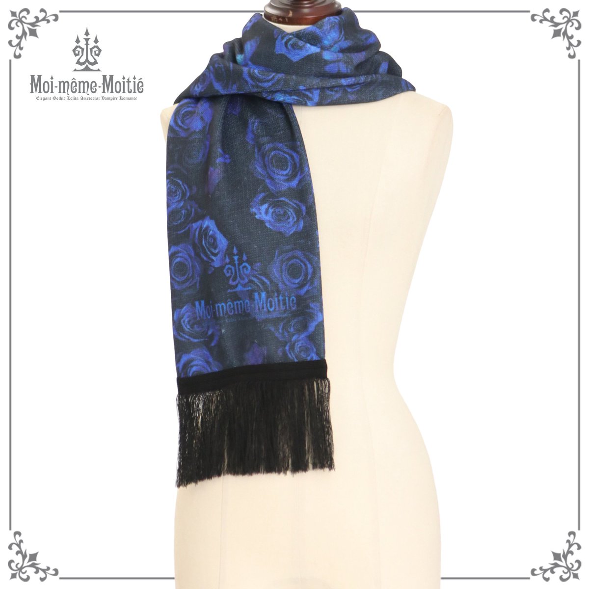 未開封 Moi-même-Moitié モワティエ 青薔薇柄マフラー ブラック m48114603713_1.jpg?1766788965