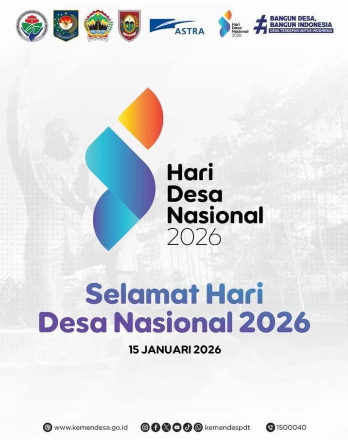 SEMARAK HARI DESA NASIONAL 2026
Bangun Desa Bangun Indonesia
Desa Terdepan Untuk Indonesia
Boyolali. Kamis 15 Januari 2026  

<a href="/kemendespdt/">#BangunDesaBangunIndonesia</a>
@DesaPesonaNusantara 
<a href="/bpsdmkemendesa/">Bpsdm Kemendesa</a>
#HariDesaNasional2026
#BangunDesaBangunIndonesia
#DesaTerdepanUntukIndonesia
#PendampingDesaHebat