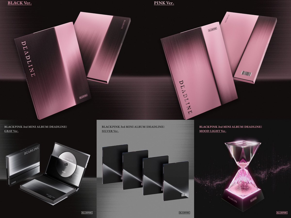 มินิอัลบั้ม [DEADLINE] ของ BLACKPINK มีทั้งหมด 5 เวอร์ชั่น

BLACK
PINK
GRAY
SILVER
MOON LIGHT