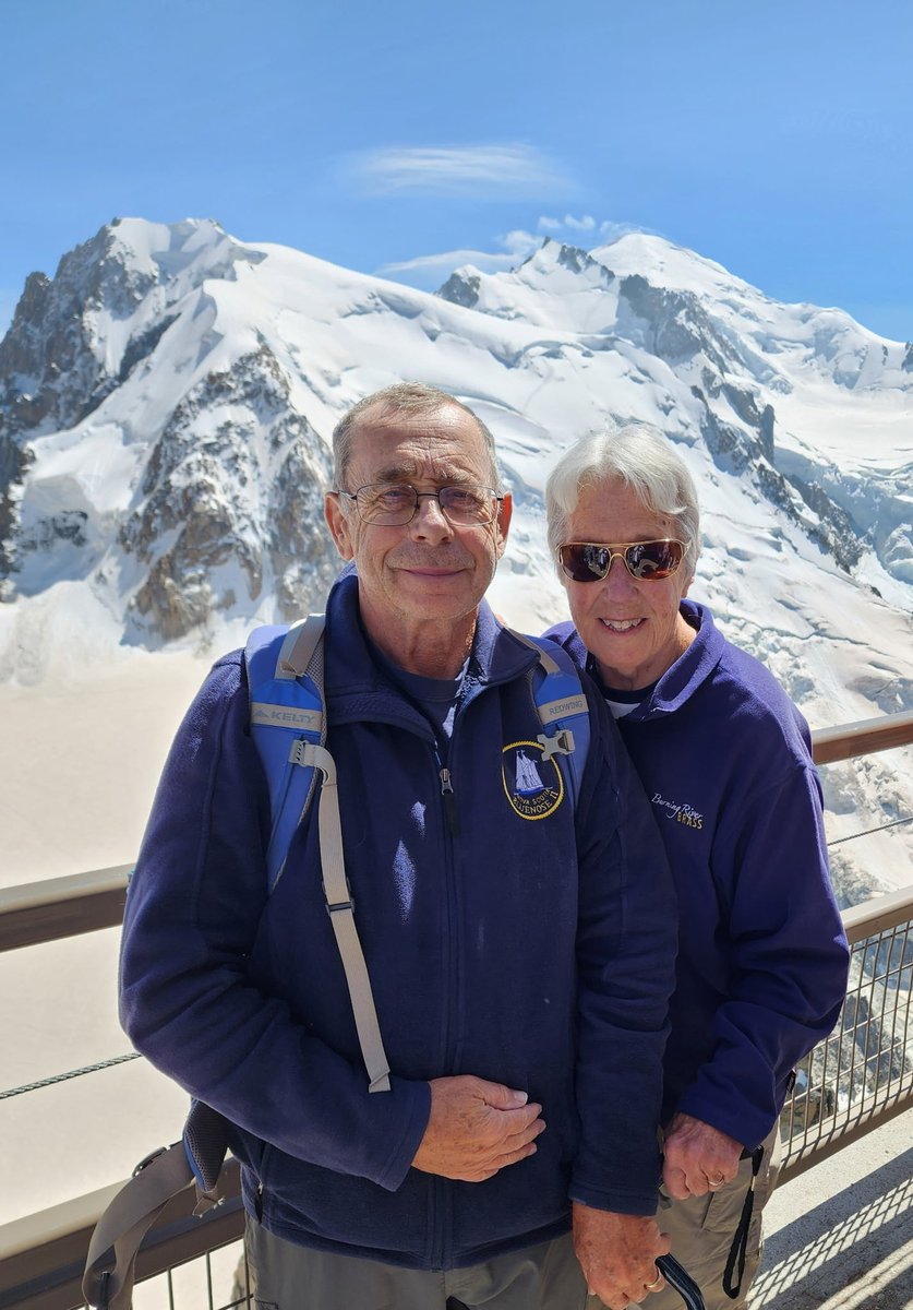 Here’s another one, taken in 2024. Who wants to guess where we were? The mountain behind us might be a clue. Have a great night everyone.