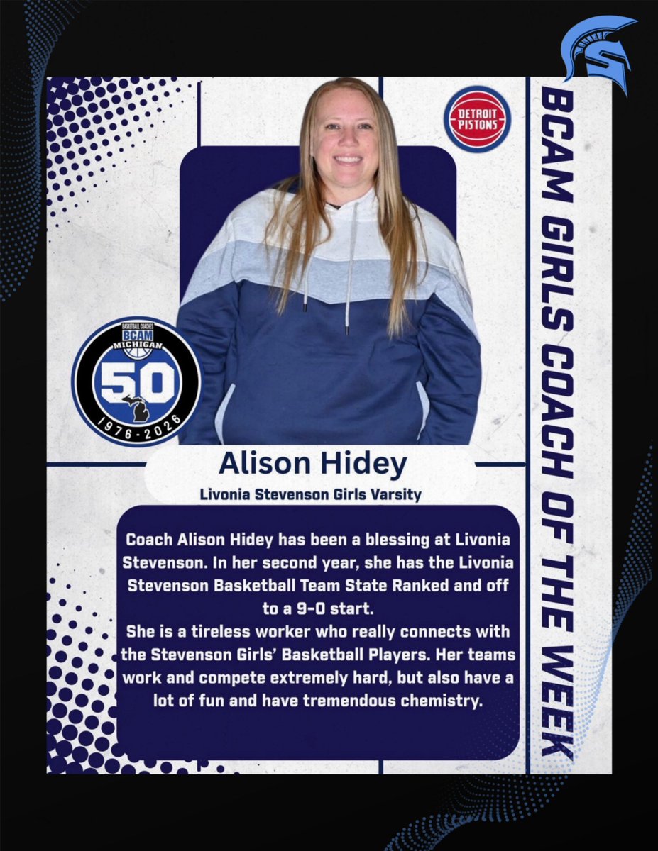 Spartans_SHS's tweet photo. Hey Spartans! We'd like to congratulate Head Coach Alison Hidey of the Girls' Varsity Basketball team on being nominated for Head Coach of the Week! Keep up the good work! #LETSGOSPARTANS https://t.co/rirqaE7YoO