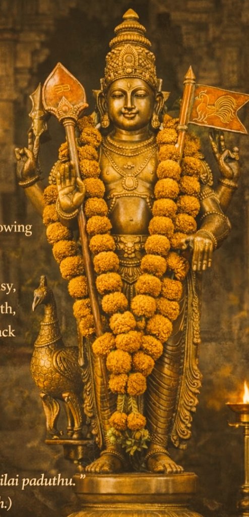 Kadamba is sacred to Murugan. It teaches humility the art of bowing so your path can rise.🔅🔅

When your mind is noisy, when pride blocks growth, this malai brings you back to the center. Best for:Life confusion,Ego softening,
Grounding,Finding direction.
Salutations to Skanda,