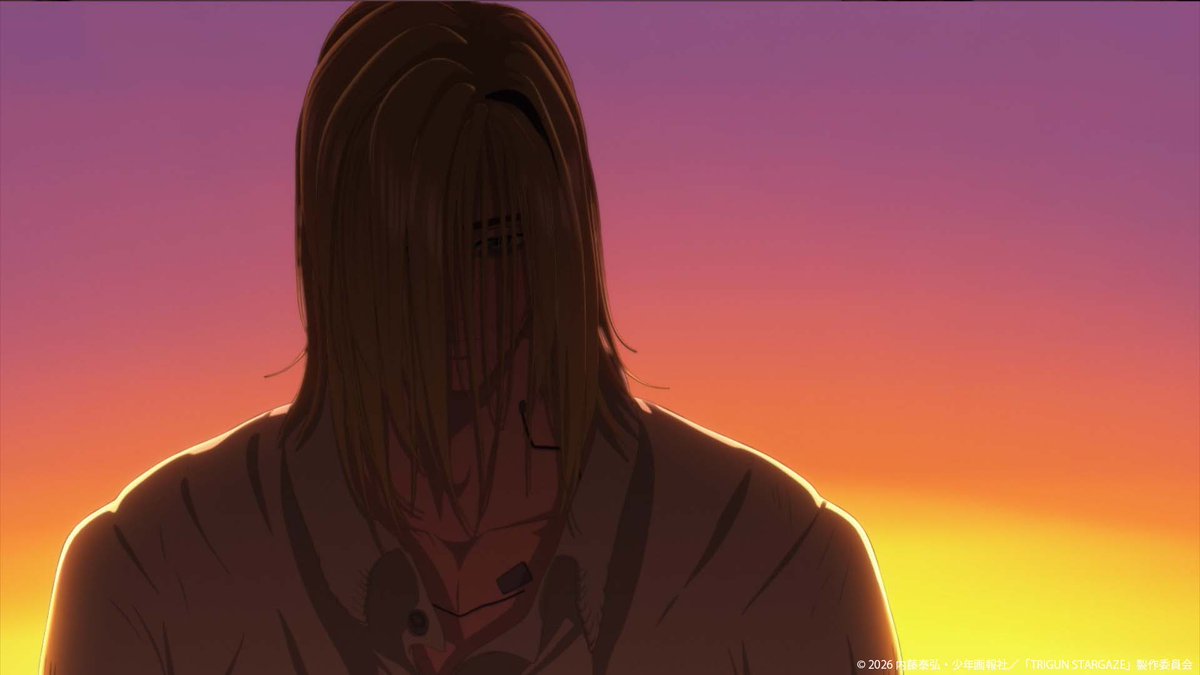 ◥◣明日 1/17 (土) 23:00~最新話放送◢◤

『 #TRIGUN STARGAZE』
あらすじ・先行カット公開💥

第2話「Unforgiven」

▼あらすじはこちらから
trigun-anime.com/episodes/

＃トライガン