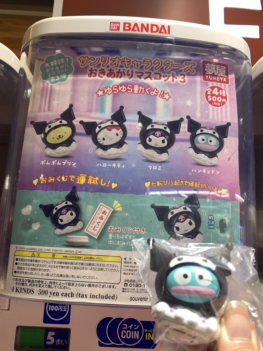 おきあがりマスコットのクロミちゃんハンギョドン出ました🐟😈✨ 最近