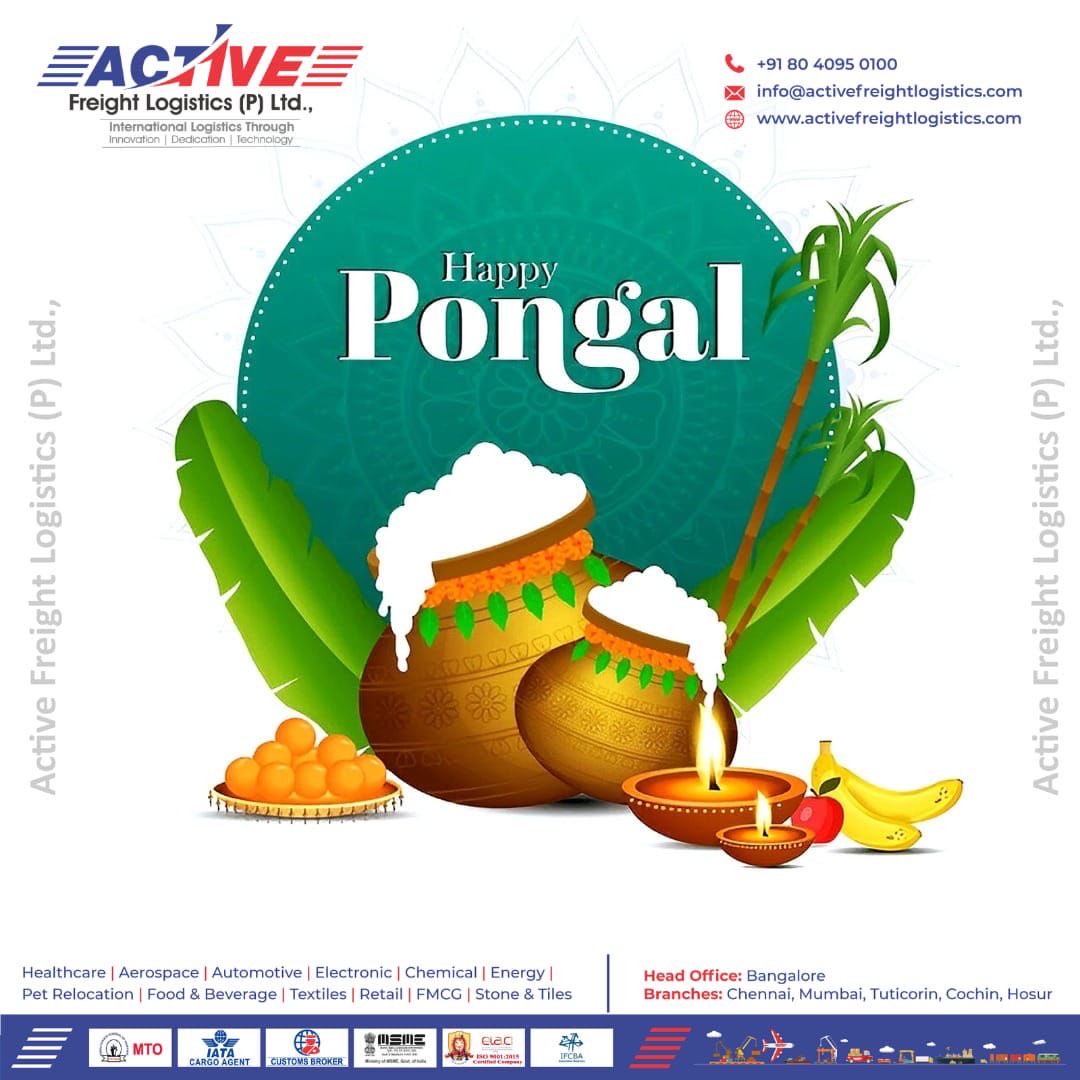 ActiveFreightIN's tweet photo. 🌾☀️ Warm Pongal &amp; Sankranti Greetings from Active Freight Logistics – India ☀️🌾

As we celebrate Pongal and Sankranti, festivals that mark abundance, harvest, and new beginnings. https://t.co/LSyCsZeCXl
