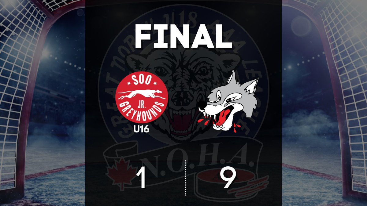 gnu18l's tweet image. Results from Sudbury.

Sudbury U18 AAA Wolves DEF Soo U16 AAA Jr. Greyhounds. Final score: 9-1.

Full stats: gnu18l.org/stats/daily-sc…

#gnu18l #aaahockey #hockey #sudbury #wolves #soo #greyhounds
