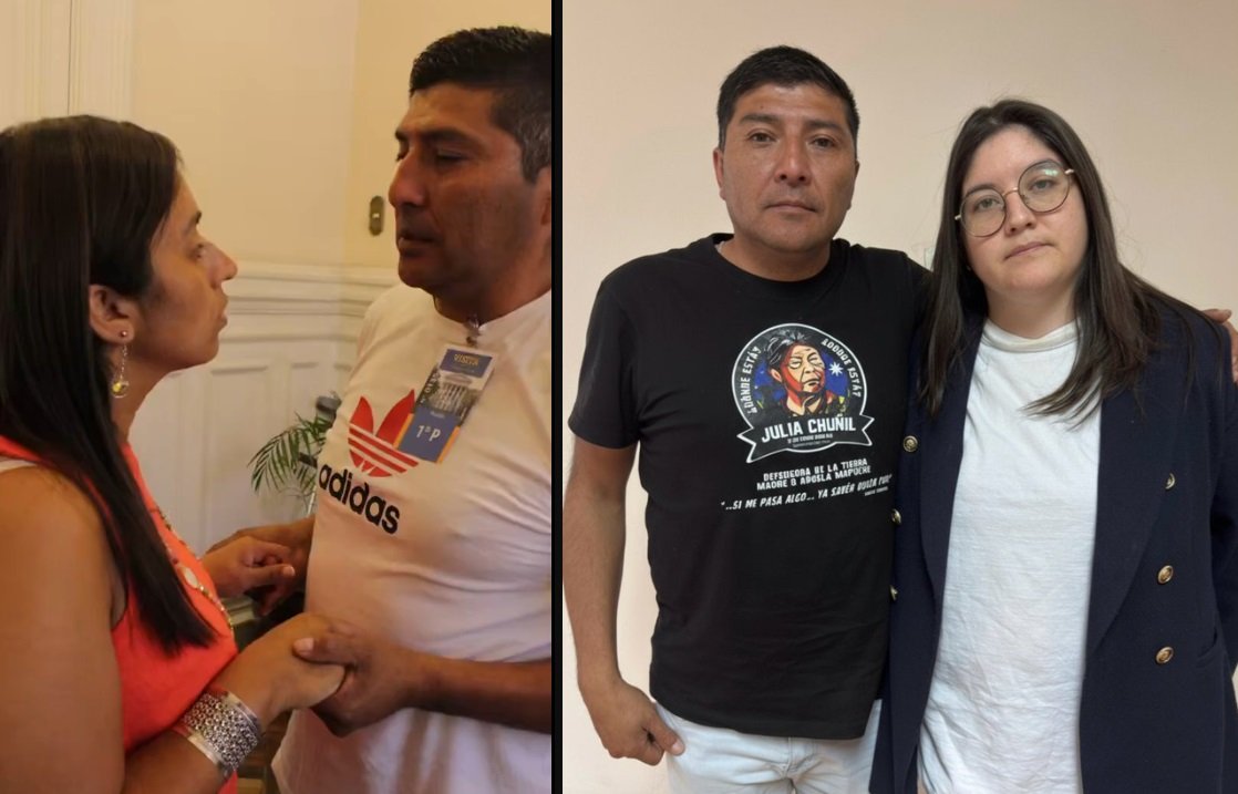 Fabiola Campillai y Valeria Cárcamo se juntaron con el hijo de Julia Chuñil para “exigir justicia” (Él mismo la mató) gamba.cl/2026/01/fabiol…