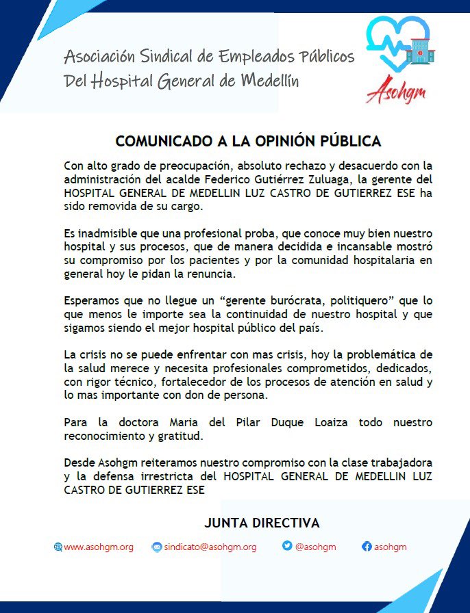 Sindicato Asohgm (@asohgm) on Twitter photo 